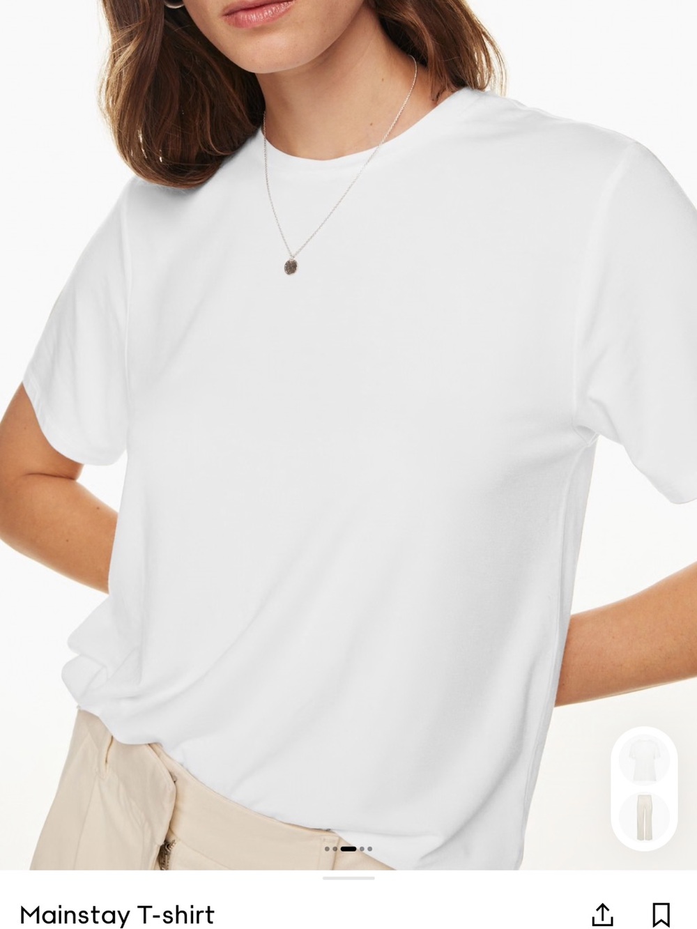 Aritzia- Wilfred Mainstay Women's Crew Neck T-Shirt in White